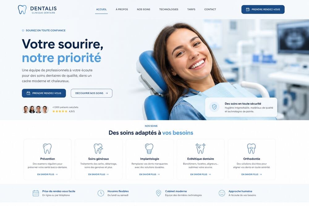 Site web du cabinet dentaire Dentalis après refonte